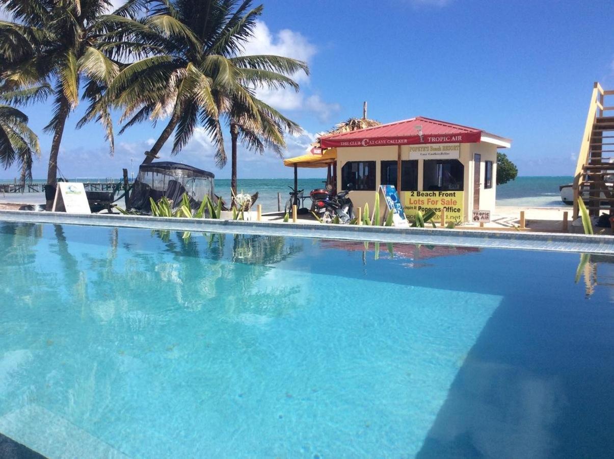 Beach Club Budget Rooms At Popeyes Caye Caulker Bagian luar foto