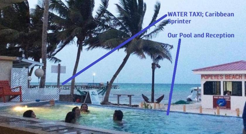 Beach Club Budget Rooms At Popeyes Caye Caulker Bagian luar foto